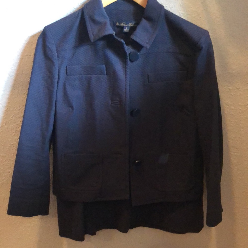 Stretch Cotton Jacquard Cropped Jacket & Skirt